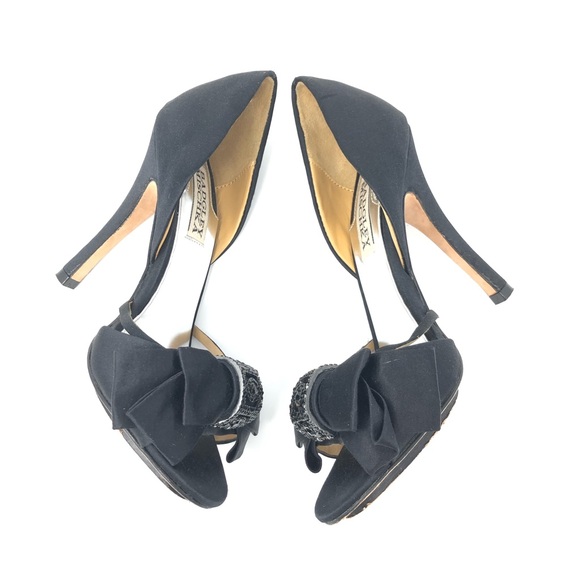 📣💲⬇️ EUC!! Mischka Black Peep Toe w Sparkles - Picture 8 of 8